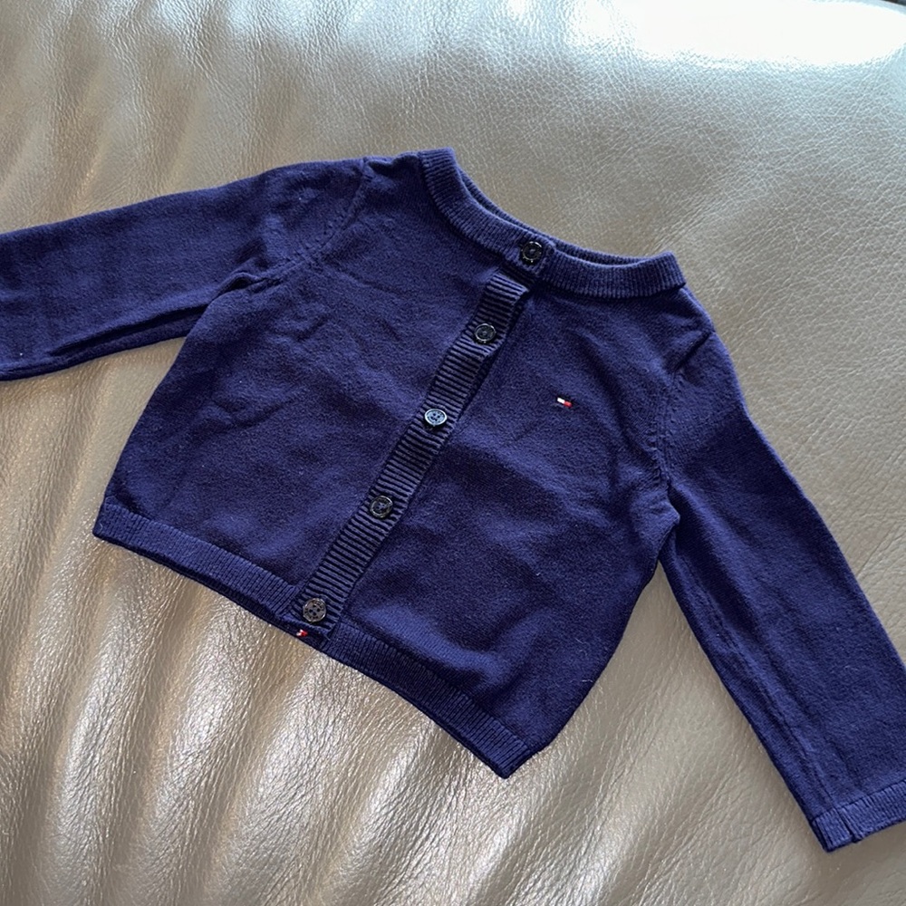 Tommy Hilfiger blue button down cardigan sweater